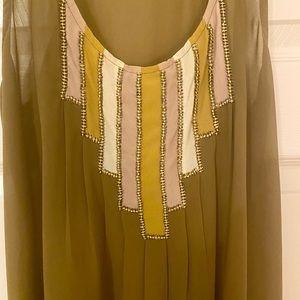 Urban Outfitters Detailed Olive Green Cami